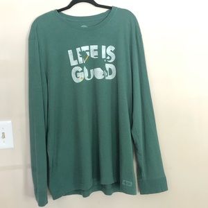 Life is Good green long sleeve tee